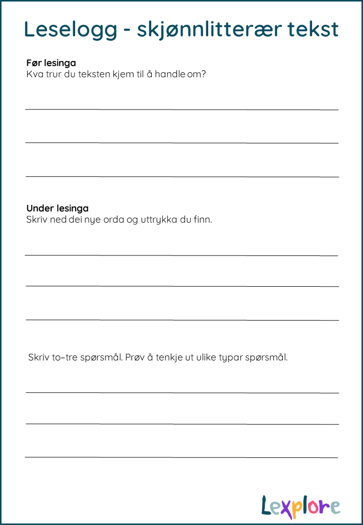 Leselogg - skjønnlitterær tekst Ny