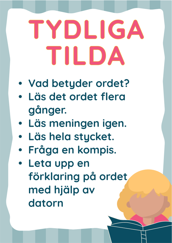 Skriv ut lässtrategi - tydliga Tilda